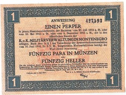 Montenegró 1 perpera 1917 REPLIKA UNC