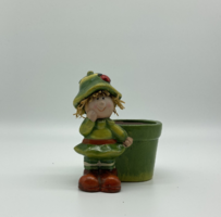 Mini pot with little girl, ceramic