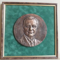 Béla Domonkos Wass Albert bronze relief