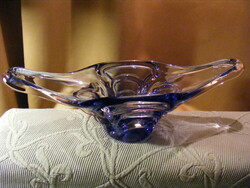 Cseh kék üveg asztalközép kínáló
