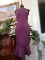 Boohoo size 38 aubergine burgundy tube dress, shapewear dress with elastane