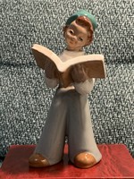 Mária Rámer reading boy figurine, art deco (damaged)