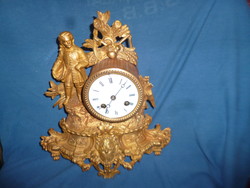 Antique half-baked metal fireplace clock