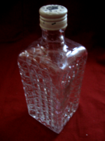 Retro cube-patterned screw-top liqueur and whiskey bottle.