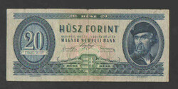 20 forint 1947. Szép, eredeti tartású bankjegy!! F+!! RITKA!!
