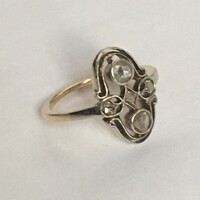 Antik Arany Art Deco Gyűrű Gyémánt 52