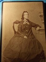 Antik fotó Idős hölgy portréja 1880 papírrégiség, fotó ritkaság