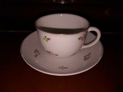 Hand-painted coffee cup with rose pattern from Hölóháza