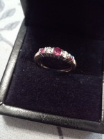 18 karátos  rubin-gyémántos gyűrű!