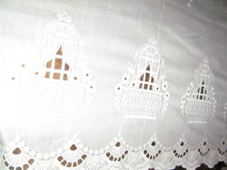 Beautiful vintage filigree madeira lace stained glass curtain