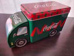 Coca cola metal can on wheels