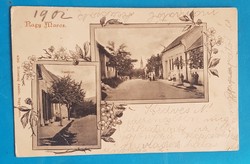 Képeslap , Nagymaros Vasút út , 1902  szecessziós díszítéssel