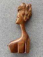 Afrikai törzsi művészet faszobor nőalak #1