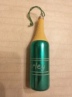 Retro üveg Karácsonyfadisz Törley feliratos palack