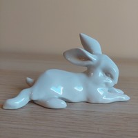 Rare collector's andrás zsolnay reclining rabbit figure