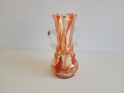Old glass vase retro orange vase