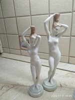 Női akt szobor 2 db eladó!Alföldi porcelán fésülködő nő 2 db