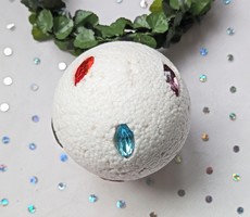 Hungarocell gömb kristályokkal karácsonyfa dísz 6cm