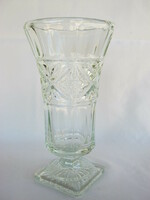 Retro ... Thick heavy glass pedestal vase 25 cm 1.6 kg