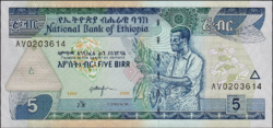 Etiópia 5 birr 2006 UNC