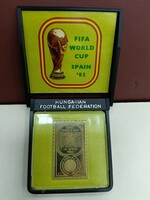 Arany bélyegérem. FIFA world Cup in Spain 1982. Jelzett Au(.750) 7.48g