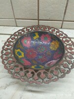 Beautiful Indian Copper Lace-Edged Decorative Plate, Centerpiece for Sale!