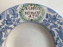 Ceramic wall bowl with samuel neuman 701 inscription