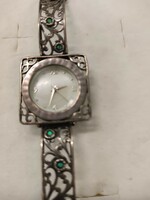 Israeli silver watch with opal stones