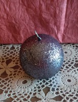Sphere candle handmade product glitter 8 cm silver, recommend!
