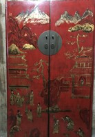 Chinese English red lacquer doors in pairs !!!! Large size!!!! 146X86cm!!!