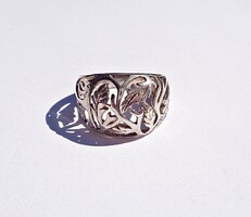 Openwork pattern silver ring