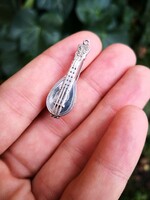 Musical instrument silver brooch