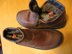 GALLUS bőr bundás , középbarna hótaposó cipő, bakancs 40