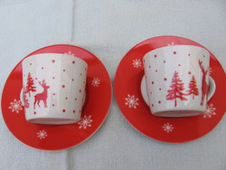 Karácsonyi szarvasos csésze pár
