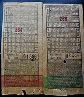 Budapesti Egyesített Városi Vasutak (BEVV 1917-21) 2 db. menetjegye