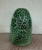 Amber green ceramic candle holder