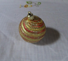 Retro Christmas tree decoration: red-gold twisted sphere