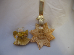 Gold color handmade angel tree, chenille, textile