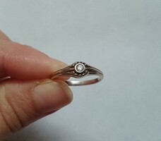 Cirkon köves ezüst női gyűrű 16 mm karácsonyra is