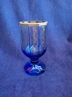 Blue glass goblet ranft, bohemia