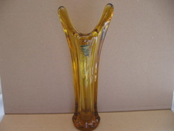 Art deco amber art vase lux glass austria