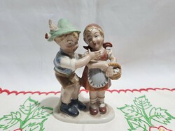 Antique wagner & apel bertram porcelain girl boy pair