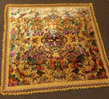 Antique and beautiful Italian velvet brocade tablecloth
