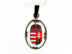Sárga arany magyar címeres medál (D25-Au87376)