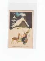 Karácsonyi Ünnepi  képeslap (népi)