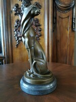 Art deco panther figure - bronze statue