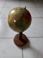 Antique globe on a wooden base, 11 cm, circa 1930-1940