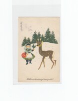 Karácsonyi Ünnepi  képeslap (népi)