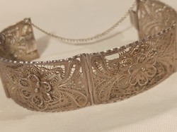 Silver bracelet filigree lace work