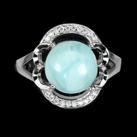 57 And genuine larimar 925 sterling silver ring